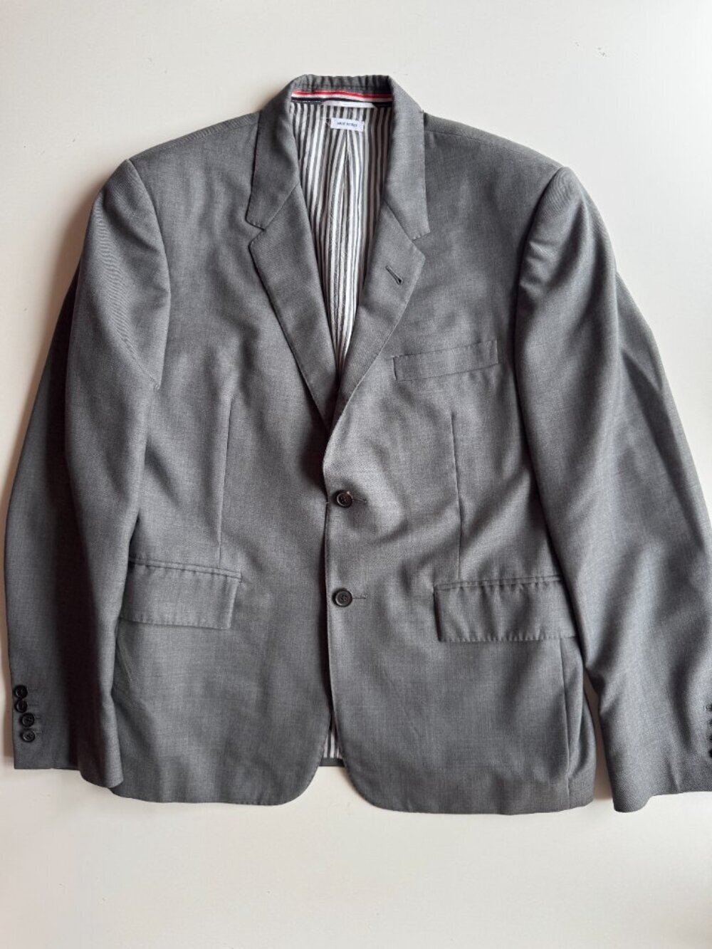 THOM BROWNE Grey 100% Wool Classic Twill 2 Piece Suit, Size 2/M - Picture 3 of 16